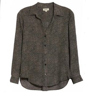 L’AGENCE Nina Stripe Silk Blouse